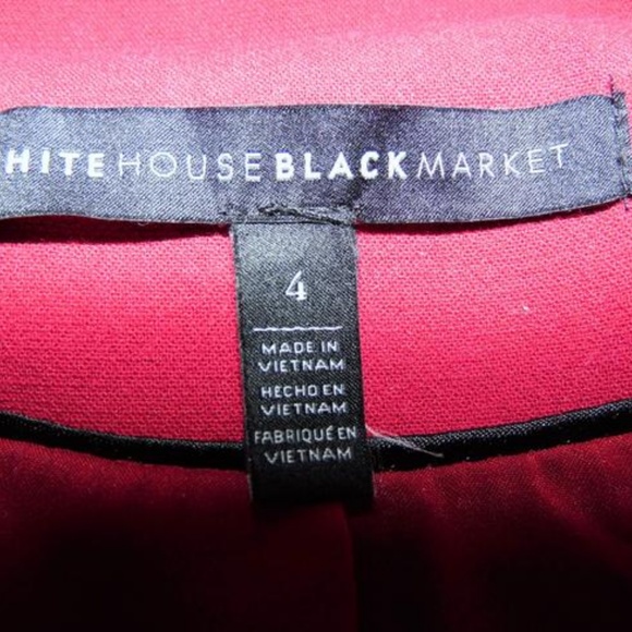 WHBM Red Moto Jacket Gold Button Burgundy Leather - Picture 6 of 6